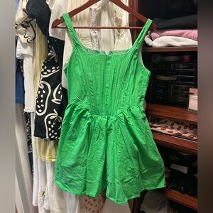 Green corset boutique mini dress